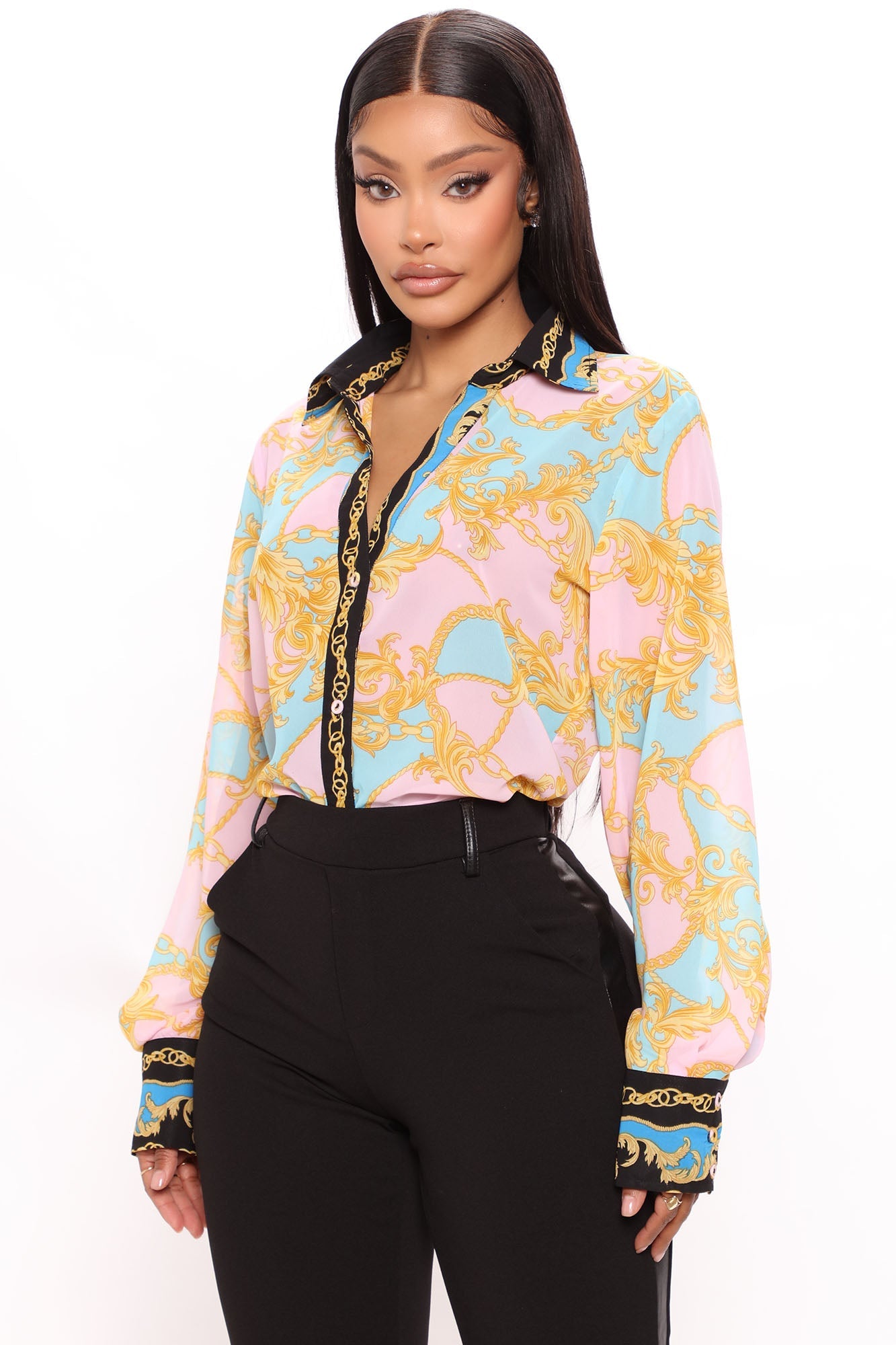 Chemise Baroque - Menthe/combo
