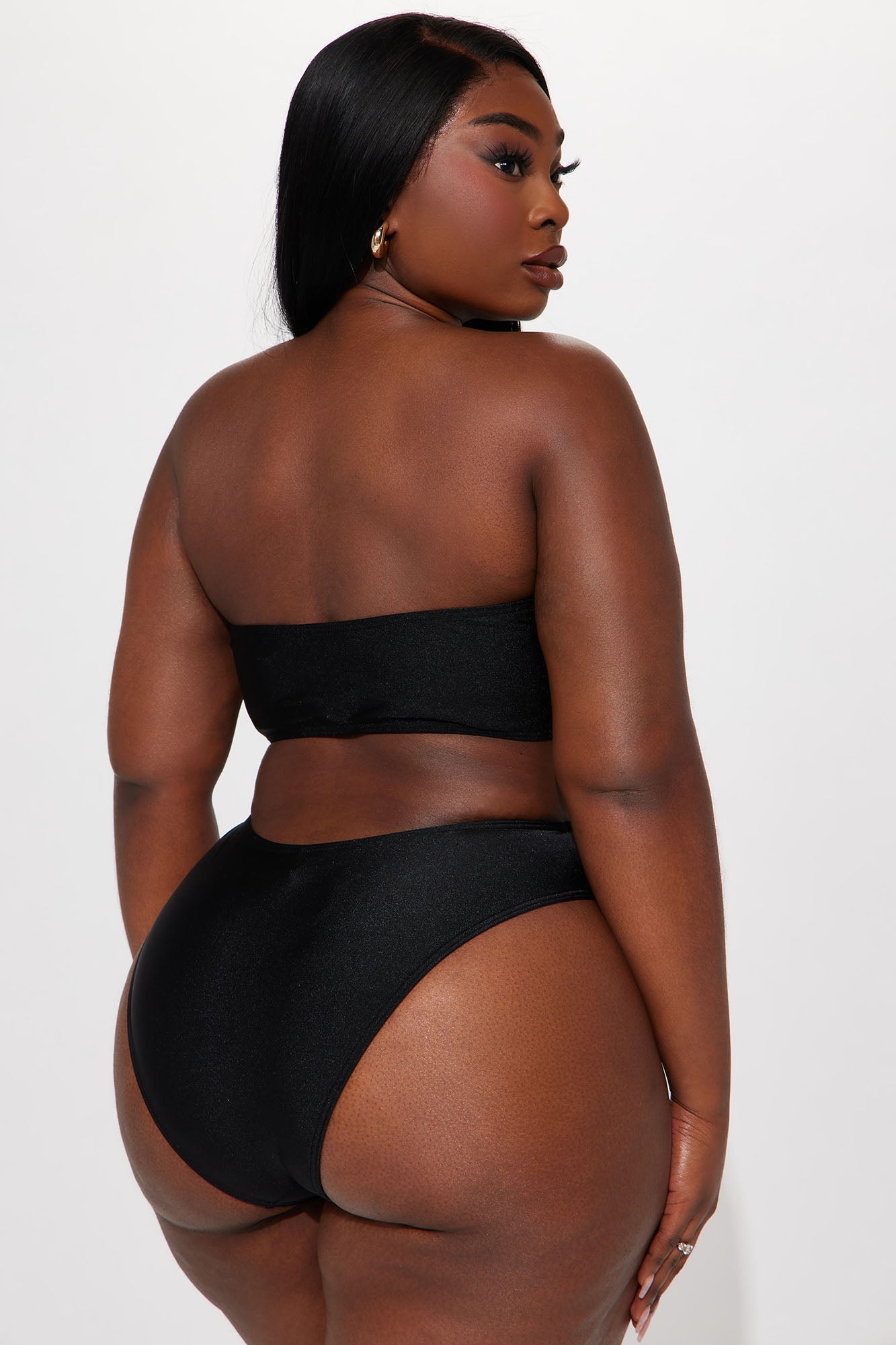 Bikini 2 pièces noir à boucle en strass