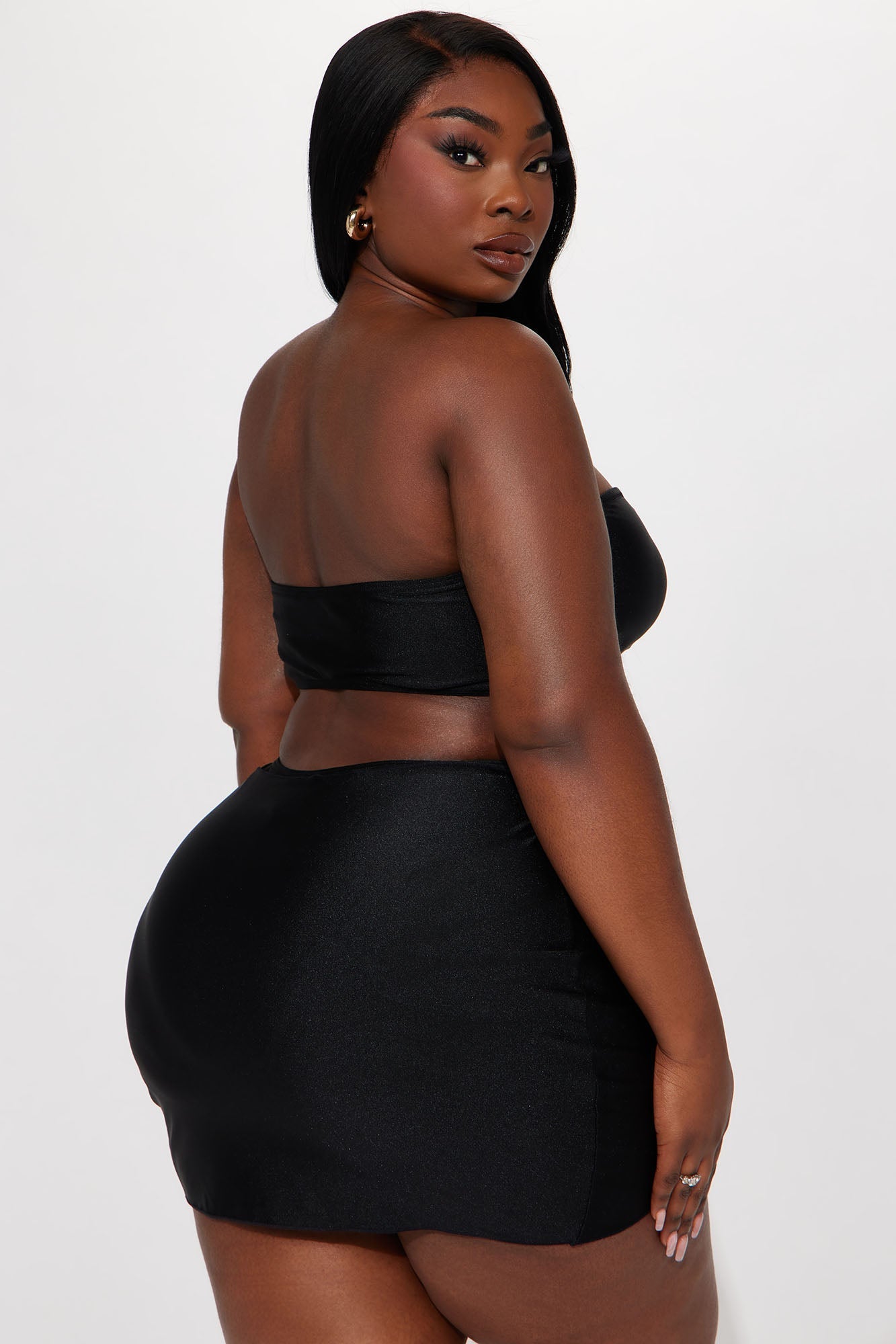 Jupe cache maillot à boucle en strass